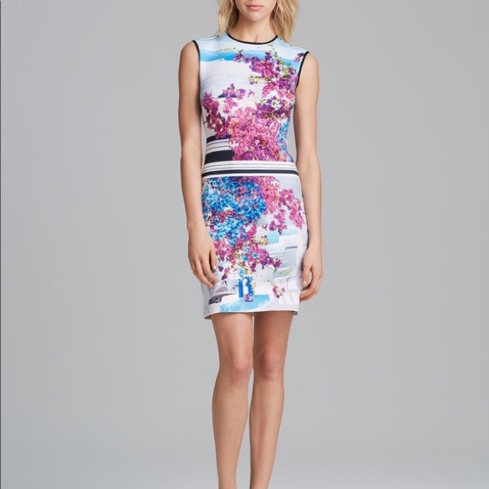 Clover Canyon White Blue Santorini Cocktail Dress